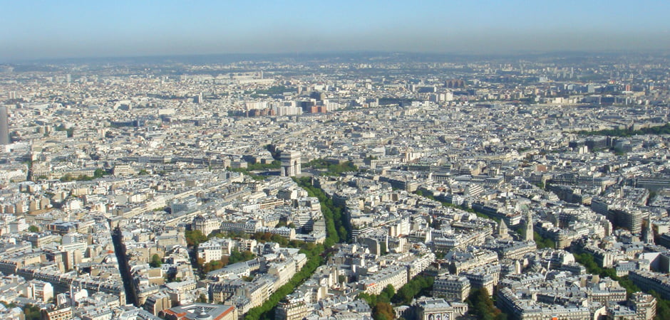 フランスパリの上空写真